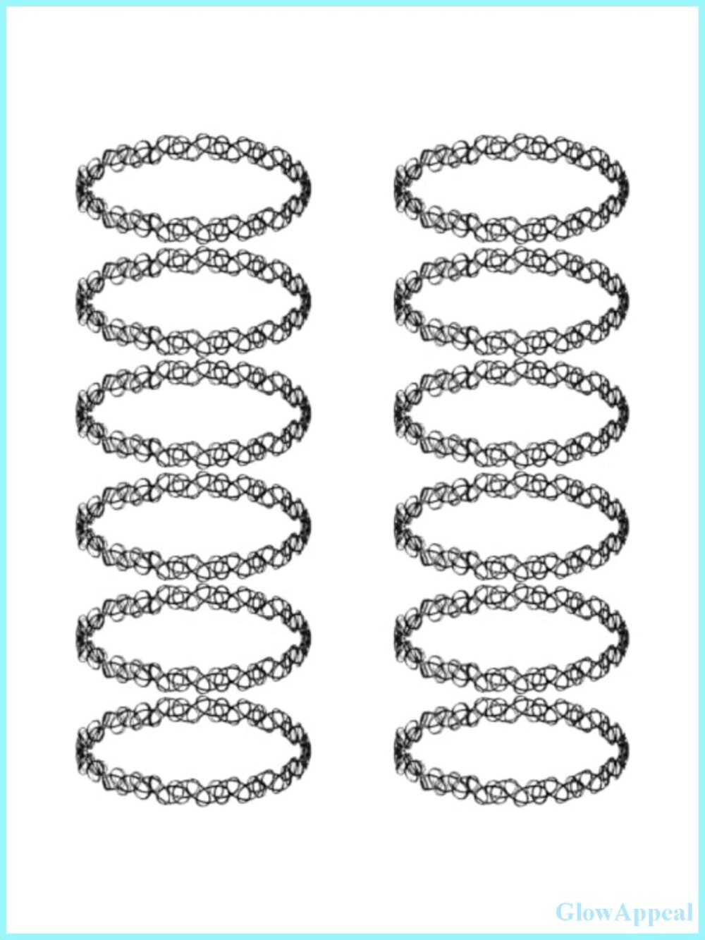 12 Pcs Elastic Nylon Tattoo Choker Necklace Set Retro Stretch Layered Y2K